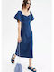 Compania Fantastica Summer Midi Dress Navy Blue