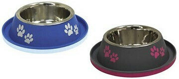 Croci Metallisch Schalen Futter & Wasser für Hund auf Basis von 800ml 25cm in Grau Farbe