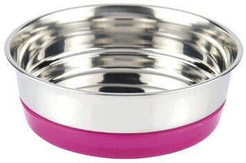 Croci Metallisch Schalen Futter & Wasser für Hund & Katze auf Basis von 820ml in Fuchsia Farbe