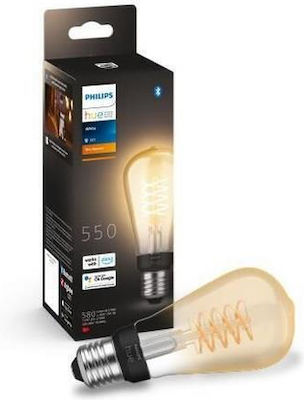 Philips Smart Λάμπα LED 7W για Ντουί E27 και Σχήμα ST64 Θερμό Λευκό 580lm Dimmable