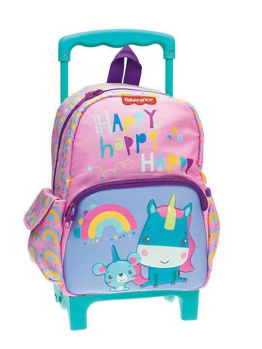 Fisher Price Unicorn Ghiozdan Școlar Troler Grădinița în culoarea Roz