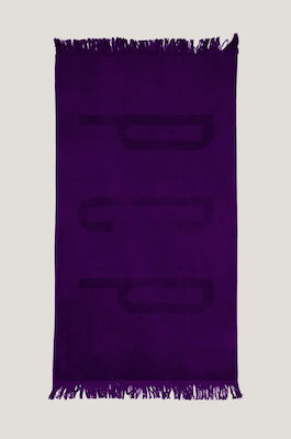 PCP Jam Beach Towel Cotton Dark Purple with Fringes 180x100cm.