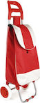 Foldable Fabric Shopping Trolley Red 36x30x98cm