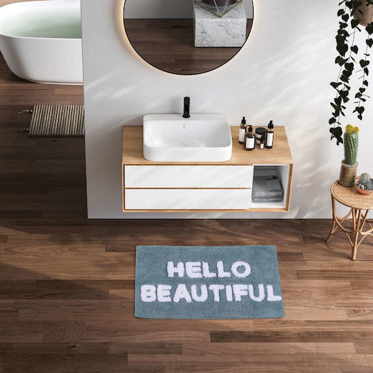 Das Home Πατάκι Μπάνιου Βαμβακερό 0671 420750800671 Γαλάζιο, Λευκό 50x80εκ.