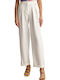 Attrattivo Women's High-waisted Fabric Trousers White