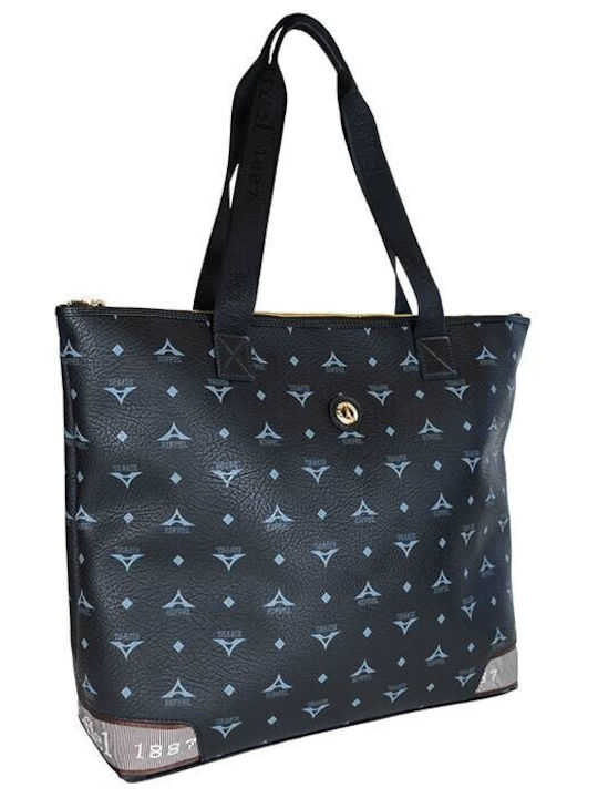 La tour Eiffel Damen Tasche Shopper Schulter Schwarz