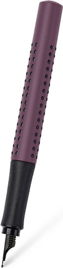 Faber-Castell Grip Πένα Γραφής Medium Μωβ από Ατσάλι με Μπλε Μελάνι Berry