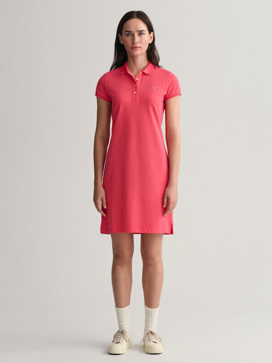 Gant Καλοκαιρινό Mini T-shirt Φόρεμα Ροζ