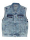 Men's Sleeveless Denim Jacket MCS Denim Vest Stonewashed blue