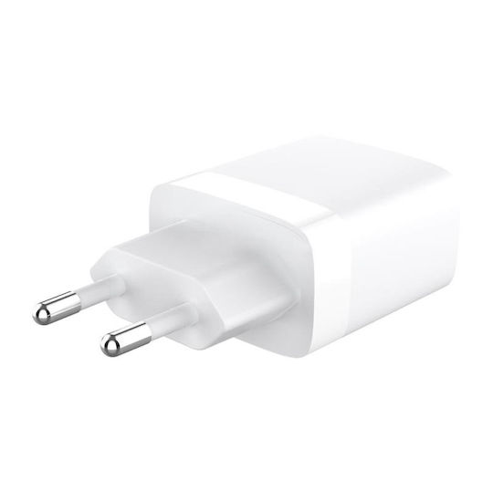 iNOS Charger Without Cable with USB-C Port 20W Power Delivery / Quick Charge 3.0 Whites (TR349)