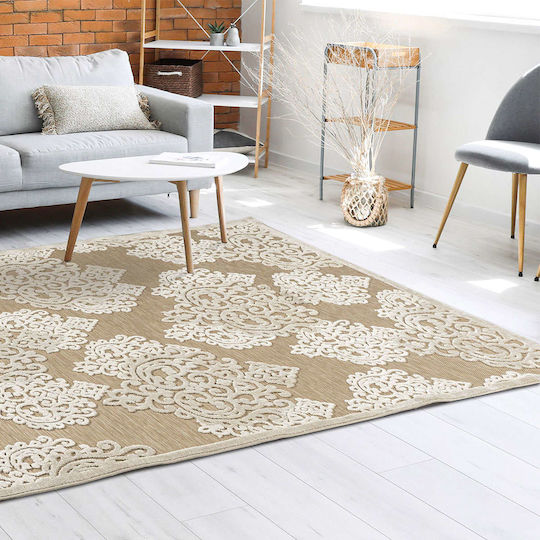 Beauty Home Set Modern Schlafzimmer-Teppichsets Synthetisch,Polyester/Cotton/Leather Flex Beige 9949-ΣΕΤ 3Stück