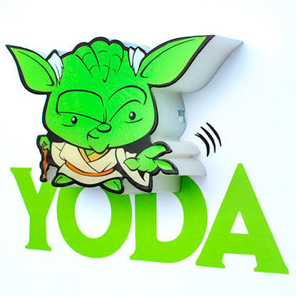 3DLightFX Led Plastic Kids Wall Light Star Wars Mini Yoda