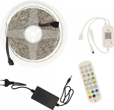 RZ-0009 Αδιάβροχη Ταινία LED Τροφοδοσίας 12V RGB Μήκους 5m με Τηλεχειριστήριο Τύπου SMD5050