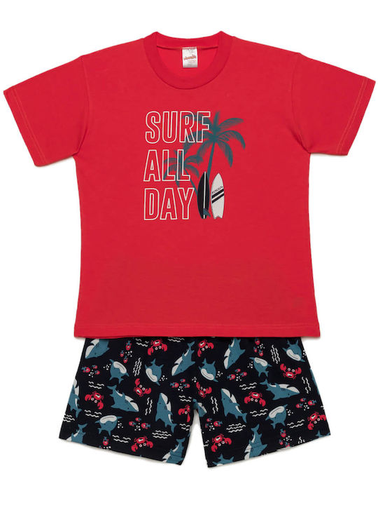 Minerva Kids' Pajamas Summer Cotton Red
