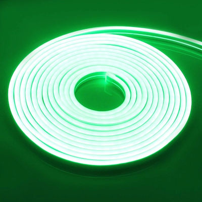 RZ-0025 Rezistentă la apă Bandă Neon Flex LED Alimentare 12V cu Lumină Verde Lungime 5m cu Alimentare