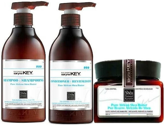 Saryna Key Curl Control Trio Full Pack Σετ Περιποίησης Μαλλιών Ενυδάτωσης για Ξηρά Μαλλιά με Σαμπουάν, Μάσκα και Conditioner 3τμχ