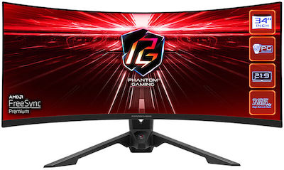 ASRock Phantom PG34WQ15R3A VA Curbat Monitor de jocuri 34" QHD 2560x1440 165Hz