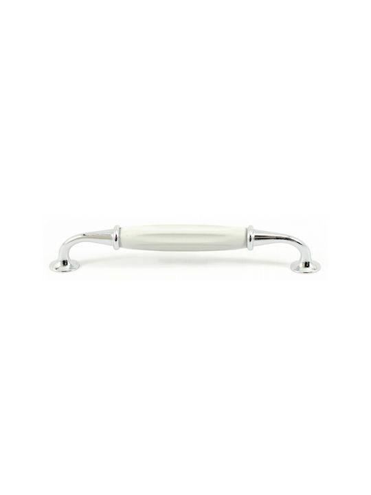 Polihome R9 Handgriff Möbelgriff aus Keramik & Metallisch in Weiß Farbe 128mm 162455849 1Stück