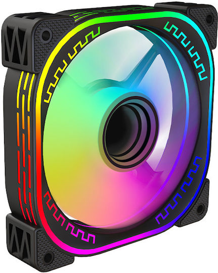 Lovingcool YM-01 Case Fan 120mm (1800rpm / 61cfm) με RGB Φωτισμό και Σύνδεση 3-Pin / 4-Pin Molex