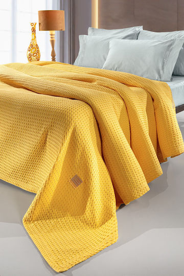Guy Laroche Vivid Pique Double Blanket 230x260cm Yellow