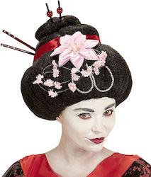 Geisha Karnevalsperücke Afro Brünett