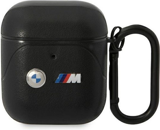 BMW Curved Line Husă cu cârlig în culoarea Negru pentru Apple AirPods 1 / AirPods 2
