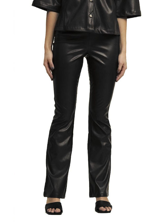 Women's Fabric Trousers Flared Black