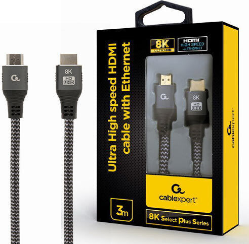 Cablexpert HDMI 2.1 Ultra High Speed 48Gbps 4K 120Hz HDR VRR Braided Cable HDMI male - HDMI male 3m Μαύρο