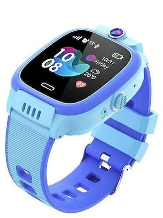 Ceas digital pentru copii Y31 cu GPS și curea din cauciuc/plastic Albastru deschis