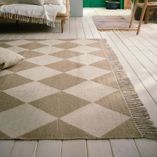 Gofis Home Sarah 515 Teppich Rechteckig Sommer aus Jute mit Fransen Beige