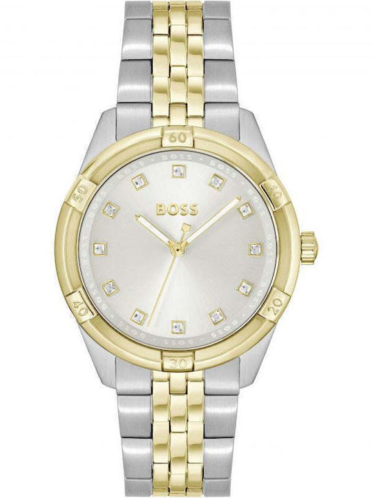 Rhea Womens Watch 36mm Battery with Gold Metal Strap