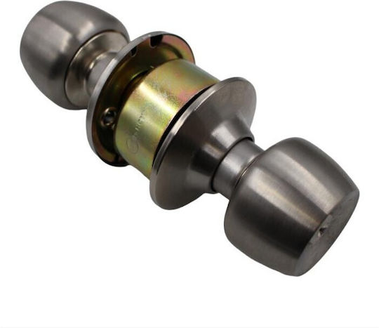 Yale Knob Lock Silver with Button & Key