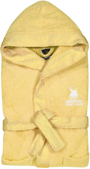 Greenwich Polo Club Halat de Baie pentru Copii 8615 Yellow cu Glugă