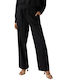 Jesmilo Women's Fabric Trousers with Elastic Regular Fit Black