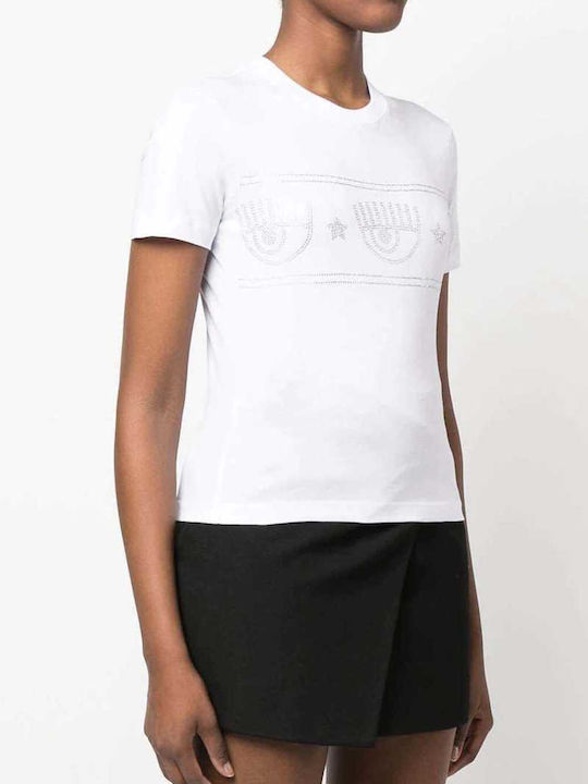 Chiara Ferragni Γυναικείο T-shirt Λευκό με Στάμπα