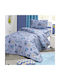 Beauty Home Sheet Set Single Cotton Tracker Art 6217 Gray 170x260cm