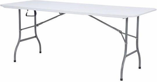 Masă Catering Pliabil 180x75x74buc Alb
