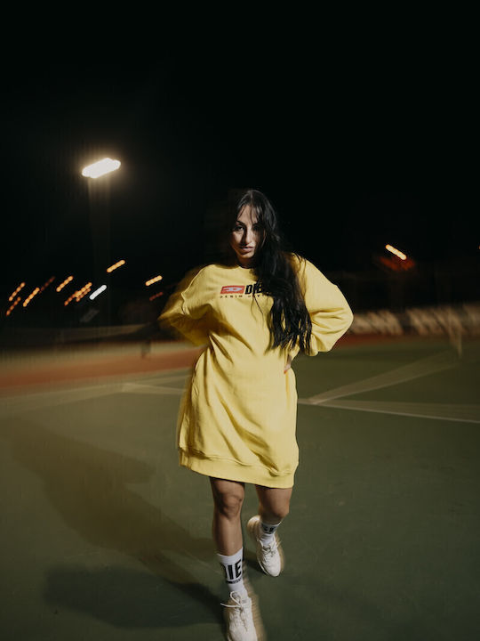 D-Robbie Mini Athletic Dress Long Sleeve Yellow