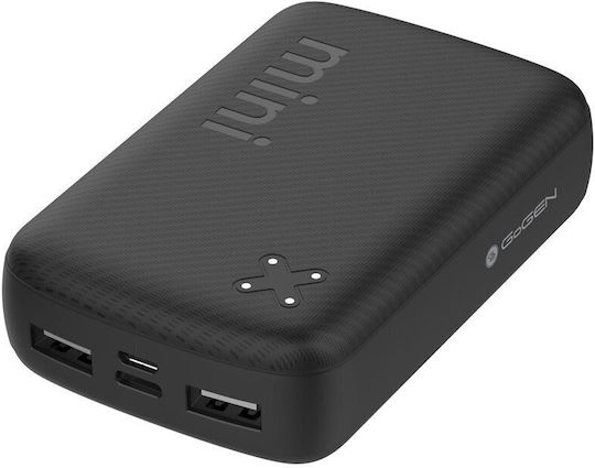 GoGEN PB100009 Power Bank 10000mAh με 2 Θύρες USB-A Μαύρο