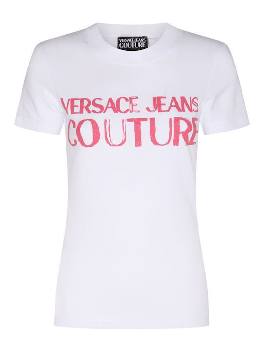 Versace Γυναικείο T-shirt Λευκό με Στάμπα