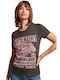 Superdry Damen Sportlich T-shirt Schwarz