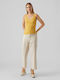 Vero Moda Women's Summer Blouse Sleeveless with V Neck Yellow