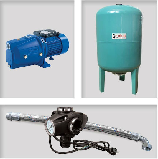 Plus 303537 Einphasig Wasserdruckpumpe mit Vertikal Behälter 60 Liter 1.5hp