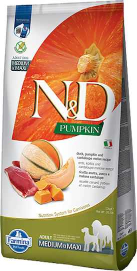 Farmina N&D Pumpkin Medium/Maxi 12kg Dry Food Grain-Free & Gluten-Free for Adult Medium & Large Breed Dogs with Duck