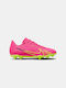 Mercurial Vapor 15 Club FG/MG Kids Soccer Cleats & Shoes with Molded Outsole Pink Blast Volt Gridiron