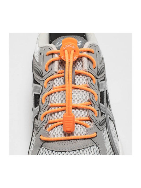 Lock Laces No Tie Shoelaces Shoelaces 122cm Orange 2pcs