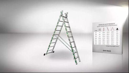 Pankoskal Leiter Aluminium mit 2x12 Stufen 580cm