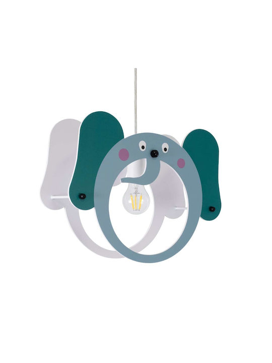 GloboStar Elephant Einfaches Licht Kinderdeckenleuchte Deckenleuchte mit Fassung E27 Grün 37.7x31.5cm