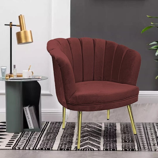 Sessel Coquille 80x78x85cm Burgundisch