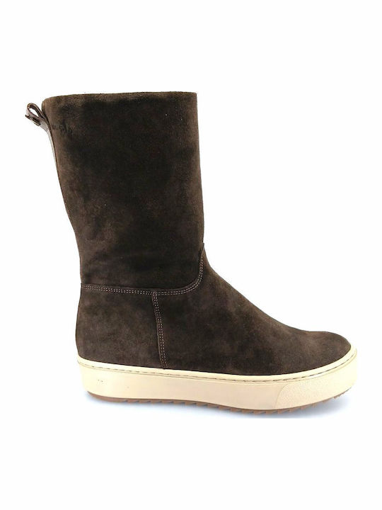 Boxer Suede Women's Boots with Zipper Brown
